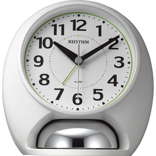 Rhythm (Japan) Plastic Clock Value Added Bell/Beep Alarm Table Clock, Numerals Dial, Plastic Case Analogue 12x14x10cms